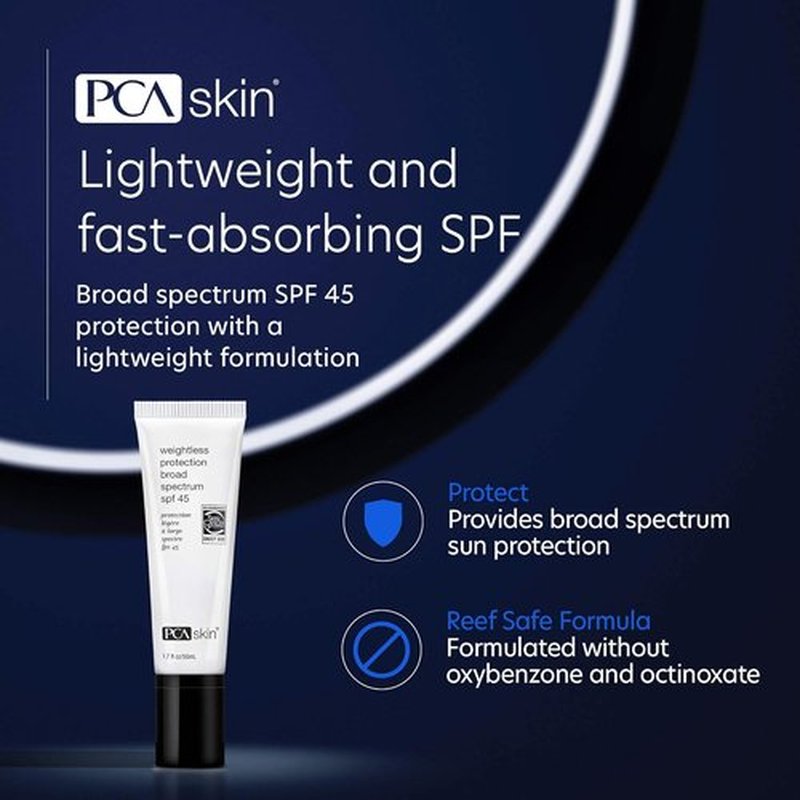 PCA SKIN Weightless Protection SPF 45 - Oil-Free Hydrating Sunscreen for Acne-Prone Skin (1.7 fl oz)