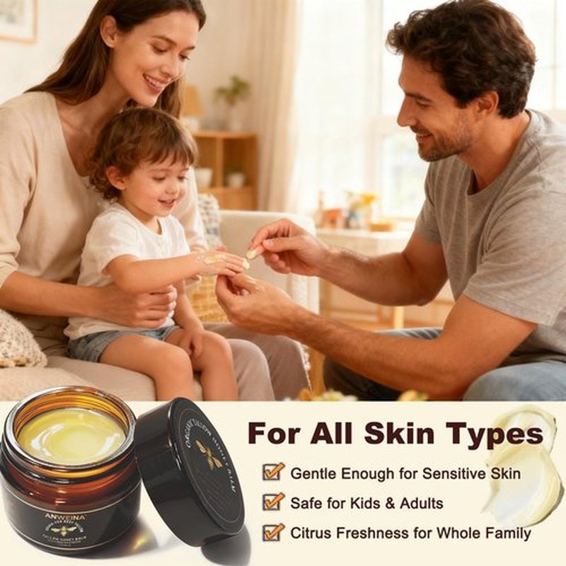 Eqimznv Beef Tallow for Skin, Organic Grass-Fed Beef Tallow Balm with Row Honey, Tallow and Honey Balm, Tallow Face Moisturizer for Face Body, Natural Formula for Dry & Sensitive Skin (2 OZ, Citrus)