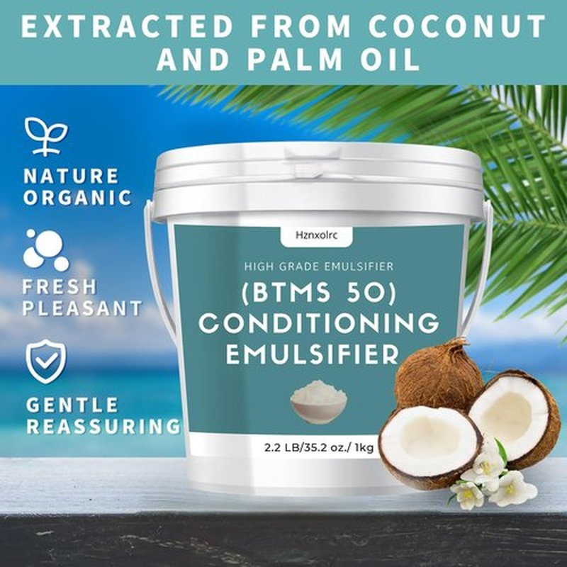 2.2lb BTMS 50 Conditioning Emulsifier for Making Leave-in Conditioner, Premium BTMS 50 Conditioning Emulsifier Granules, Higher Activity than BTMS 25, Suitable for Making Lotions, Shampoos and More