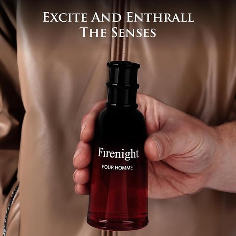 Firenight Eau De Parfum for Men - Citrus Cologne with Nutmeg, Lavender & Cedar - 3.4 fl Oz Elegant Bottle