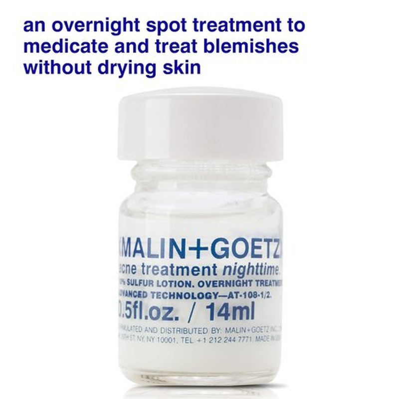 MALIN+GOETZ Acne Treatment - Overnight Spot Treatment with 10% Sulfur & Salicylic Acid | Vegan & Cruelty-Free (0.5 Fl Oz)