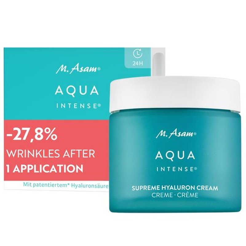 M. Asam AQUA INTENSE Supreme Hyaluron Cream (3.38 fl. oz.) – Moisturizer with Hyaluronic Acid, Face Moisturizer care, fragrance-free, long-lasting hydration, lightweight texture for all skin types