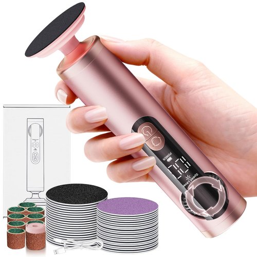 Electric Foot Callus Remover for Dry Foot Skin, Pedicure Tools for Feet with Powerful Motor for Dead Skin & Cracked Heel,Electric Foot File with 2 Detachable Discs