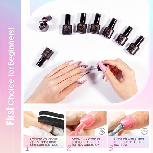 ROSALIND 30PCS Gel Nail Polish Set, 26 Classic Colors Gel Polish kit with Base Coat Glossy Matte and Glitter Top Coat Gel Nails Set All Seasons Collection Gift for Women
