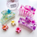 GQLV Hair Claw Clips for Women Girls,3PCS Big Claw Clips for Thick Thin Hair Claws,6PCS Small Hawaiian Flower Hair Clups,Cute Womens Hair Accessories,Summer Beach Vacation Essentials (colorful)