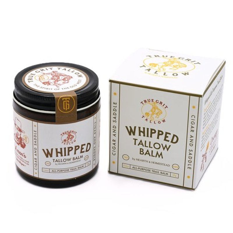 True Grit Tallow – Beef Tallow for Skin – John Wayne Inspired Whipped Tallow Balm – All-Purpose Moisturizer with Bison Tallow – Cigar and Saddle Scent – 2.6 oz