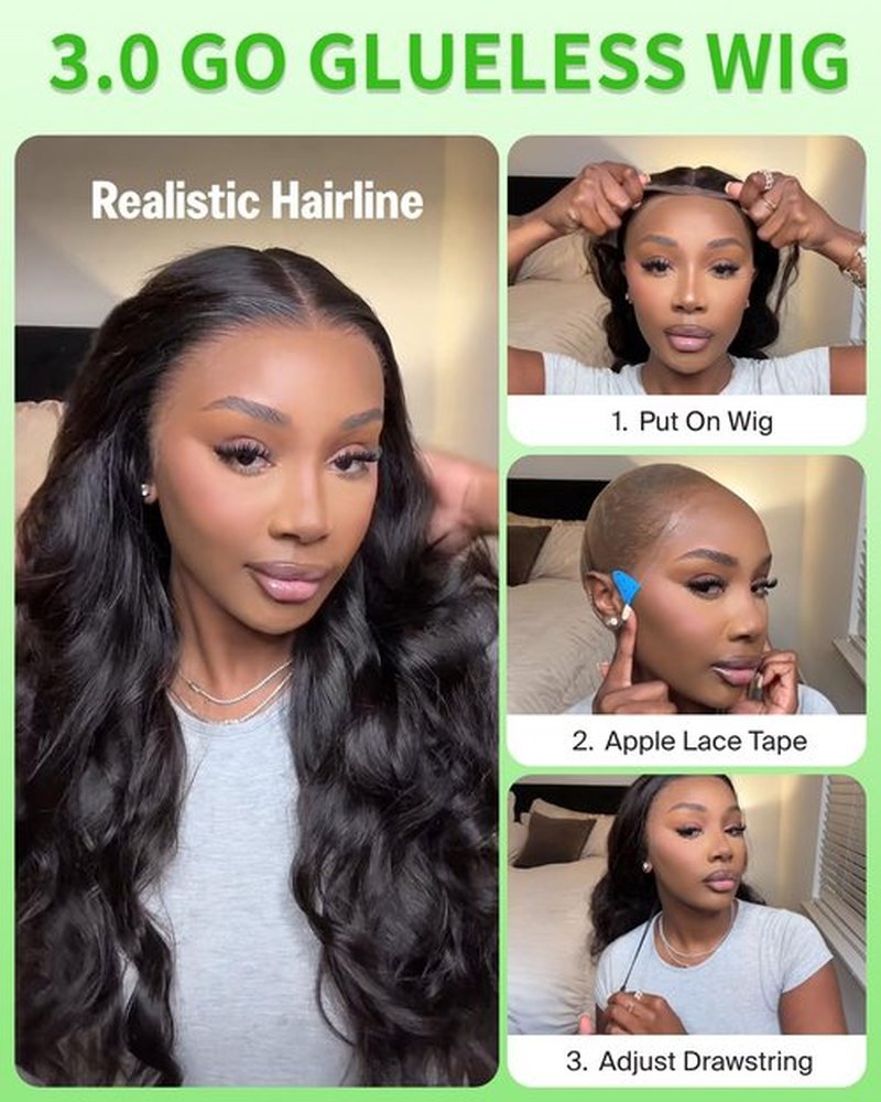 GABRIELLE 20 Inch Drawstring Body Wave Wear and Go 13x6 Lace Frontal Wigs Human Hair 200 Density HD Lace Front Wig Pre Plucked Pre Cut Glueless Wigs for Women Natural Black Glueless Human Hair Wig