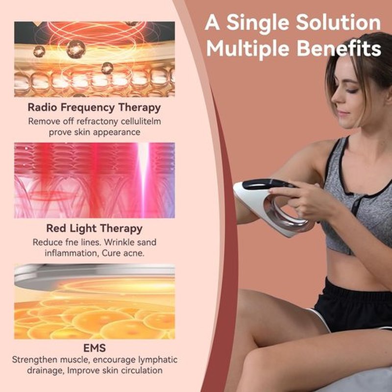 Skiennix Cellulite Body Device - Radio Frequency Massage for Temporary Reduction | White