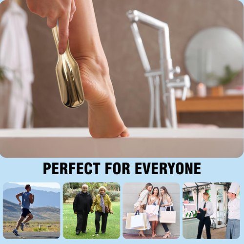 2 Pcs Veinsgrain Foot File, Nano Glass Foot File Hard Skin Remover with Non-Slip Ergonomic Handle, Professional Foot Care Tools for Smooth Feet(Gold+Blue)