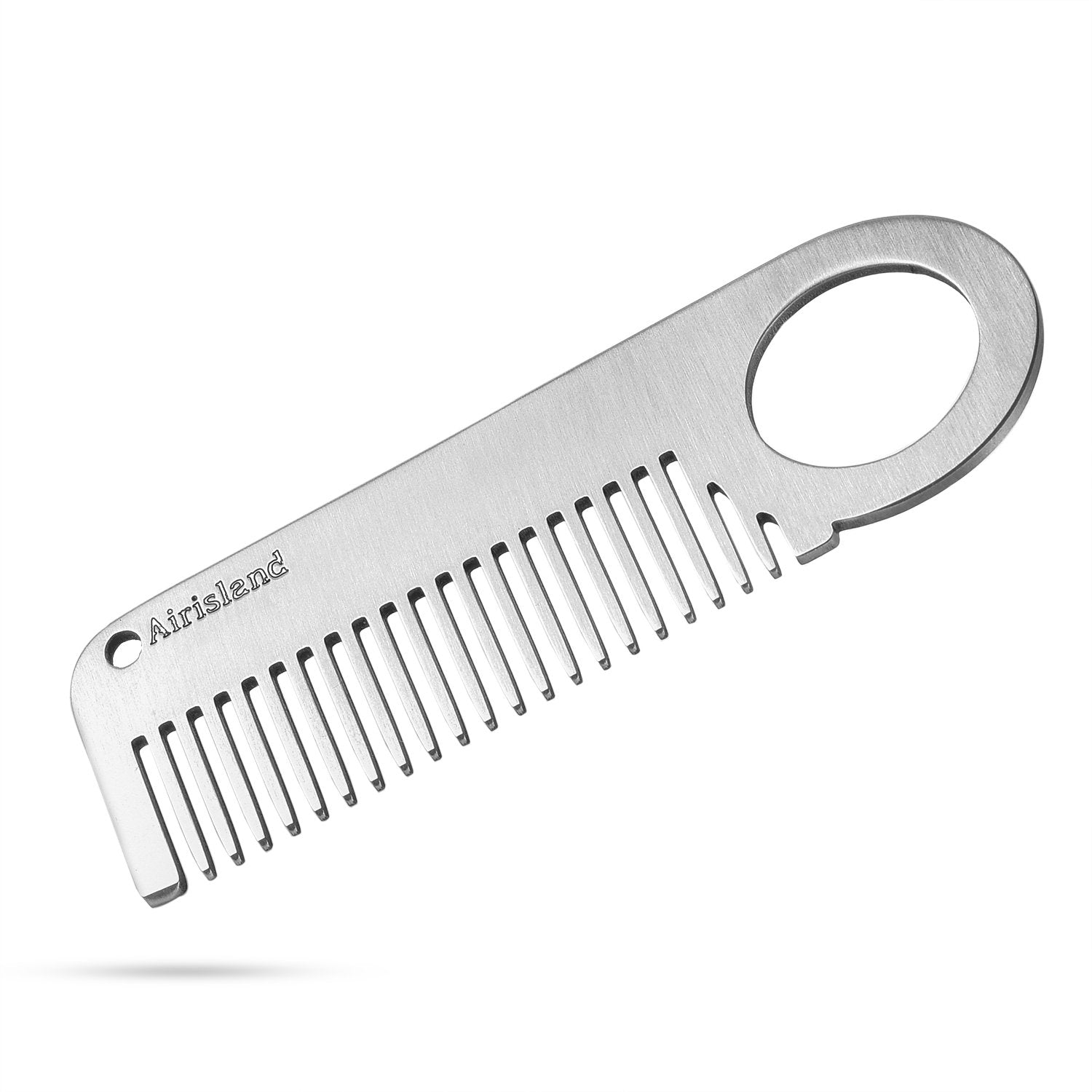 Airisland Stainless Steel Keychain Comb Small Pocket Comb Mini Anti-static Beard Mustache Comb 3.15 inches