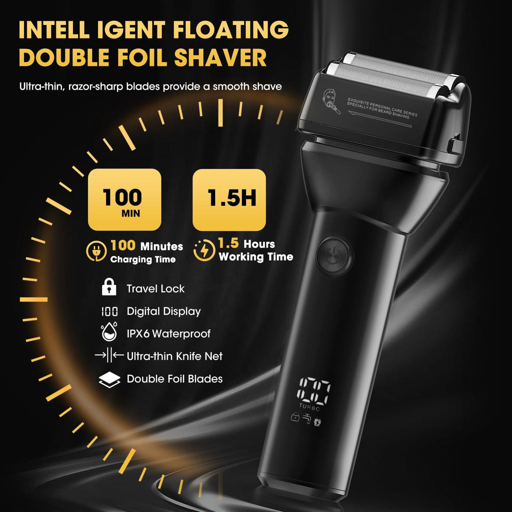 Dumite Professional Hair Clippers for Man,Electric Shavers Razor T-Blade Hair Trimmer, Men’s Grooming Kit Cordless Barber Trimmer Bald Shavers with 4 Guides & 3 Foil Head (Bronze)