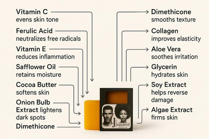 J SQUARED ESSENCE BAR – Organic Turmeric Glow Soap for Face | Kojic Acid, Vitamin C, Collagen, Vitamin E | Dark Spot Corrector | Brightening & Hydrating