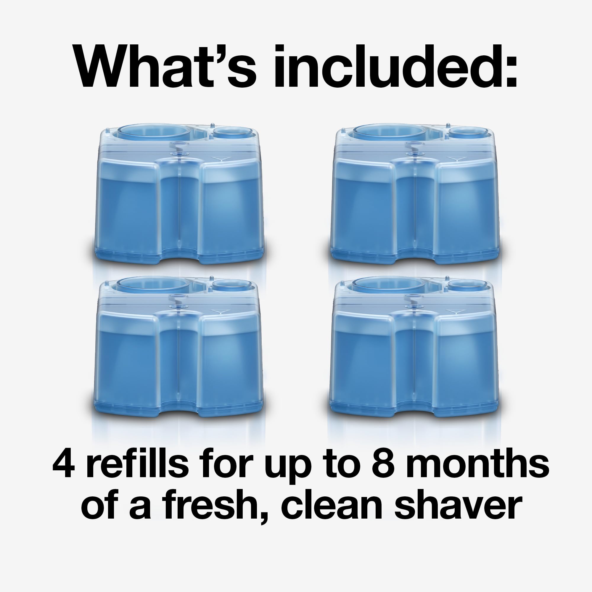 Braun Clean & Renew Refill Cartridges CCR, Replacement Shaver Cleaner Liquid Solution for Clean&Charge System, Pack of 4