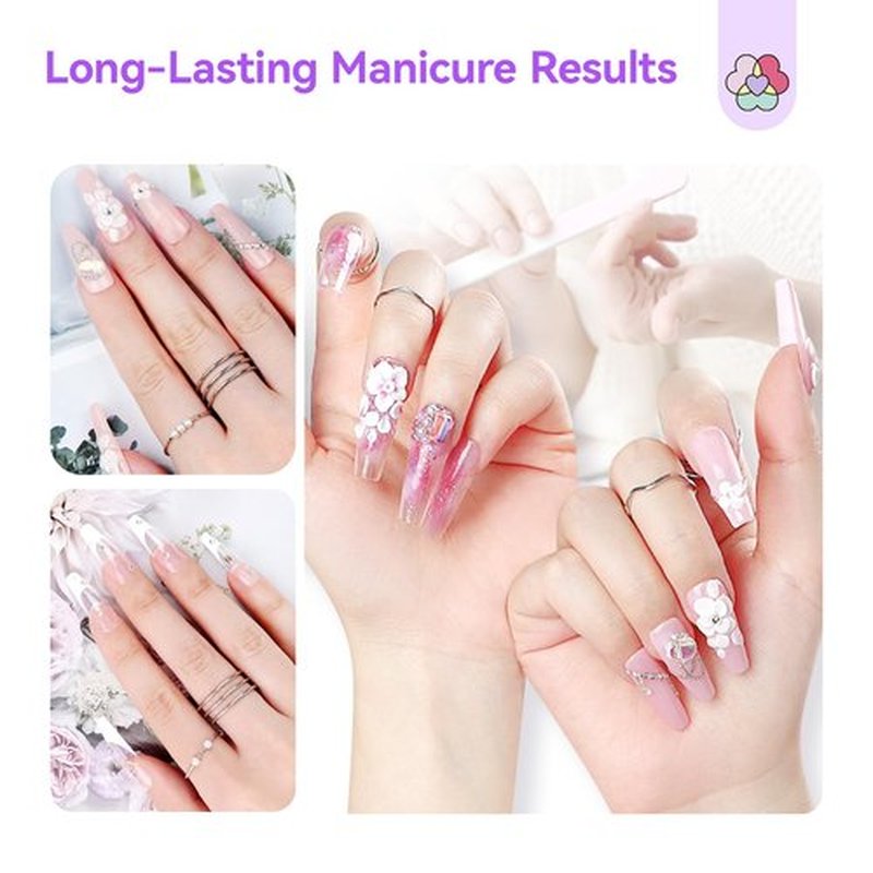 SAVILAND Essentials All-In-1 Acrylic Nail Kit with Drill: Nourishing Nail Kit for Beginners with Everything Clear White Pink Acrylic Powder Liquid Set 88W Nail Lamp Gel Nail Polish For Home DIY