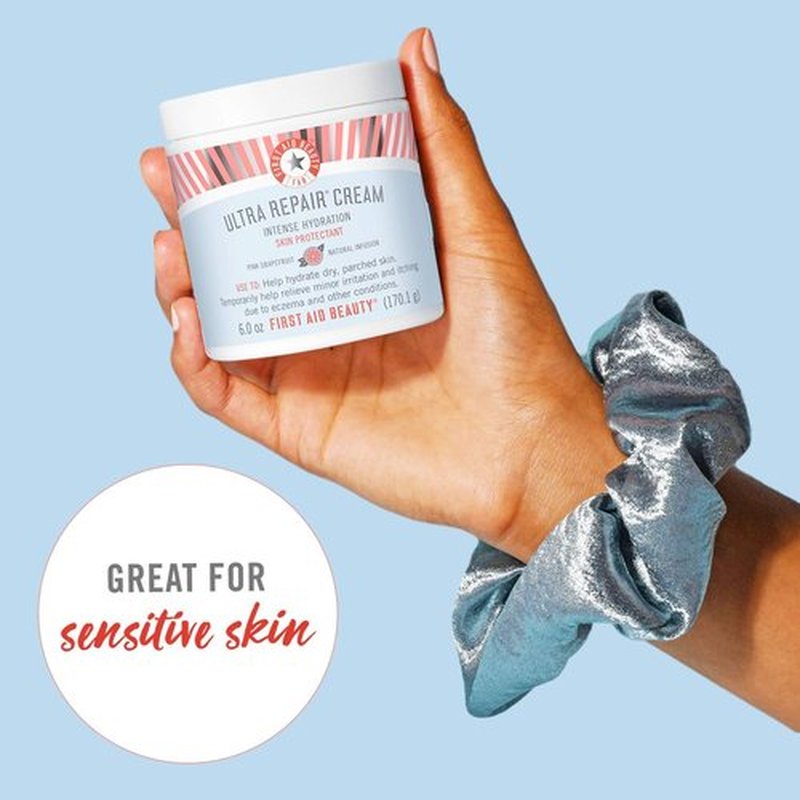 First Aid Beauty Ultra Repair Cream - Intense Hydration Moisturizer for Face & Body, Pink Grapefruit, 6 oz.
