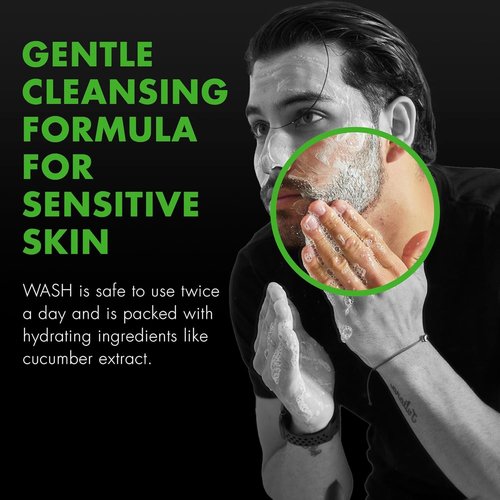 Tiege Hanley Daily Face Wash for Men, Gentle Fragrance-Free Cleanser with Jojoba Oil, Aloe, & Vitamin B3, Hydrating Foaming Formula for Deep Clean, Gentle on Sensitive Skin, Men’s Skin Care, 5.5 Fl Oz