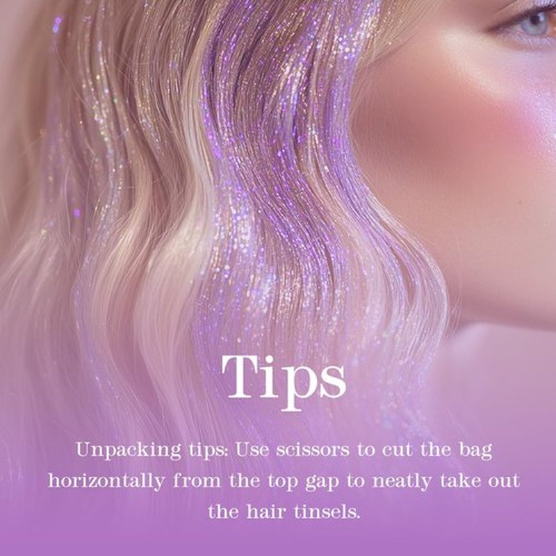 Hersun Hair Tinsel 10 Colors 3200 Strands 48in with Tools Fairy Tinsel Hair Extensions Kit Heat Heat Resistant Fairy Hair For Party For Girls & Women