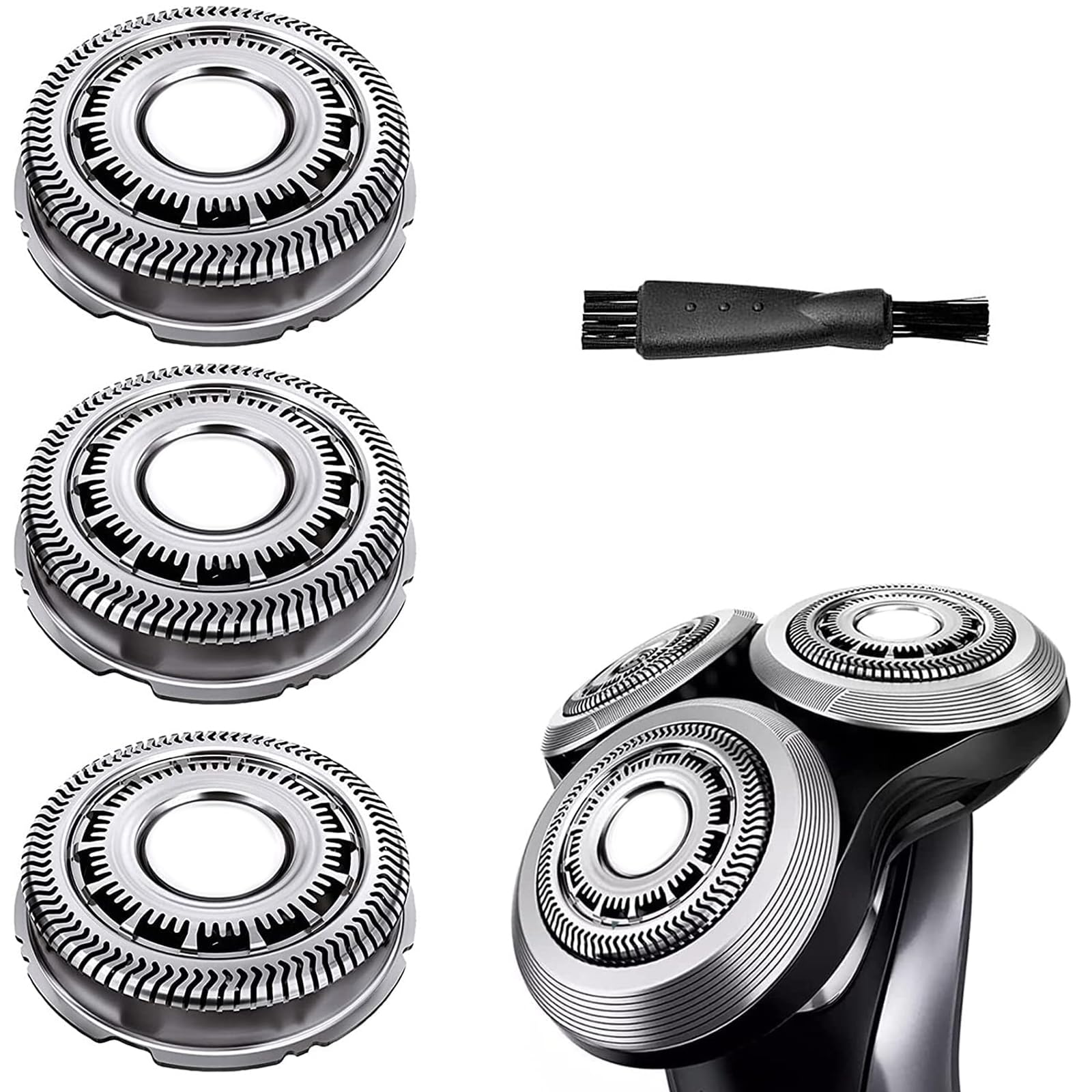 Suleto SH60/72 Replacement Head Blades Compatible with Philips Series 6000 Razor, Sh60 Replacement Head Compatible with noreclo Series 6000 Shaver, W/Brush for S6880/81, S6810/82, S6850/85, S6xxx
