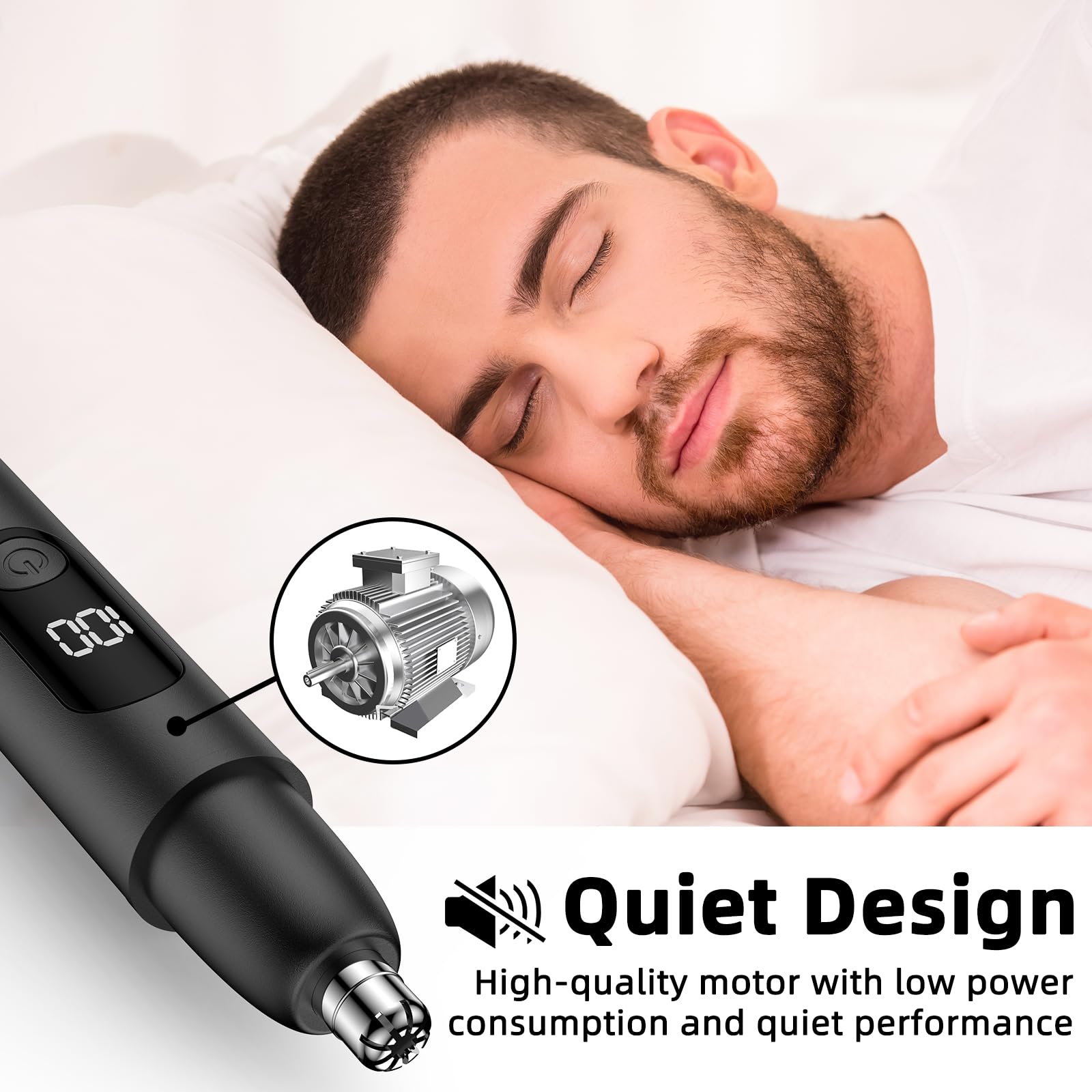 Smity Nose Hair Trimmer, Rechargeable Cordless Painless Ear Eyebrow Trimming Tool Dual Edge Blades Razor Easy Cleansing with LED Light for Man Woman (Pink)