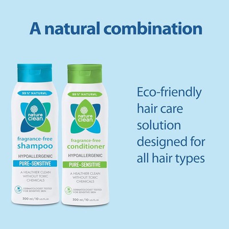 Nature Clean Unscented Hair Conditioner - Hypoallergenic & Sulfate Free | Gentle for Sensitive Scalps, 10 oz