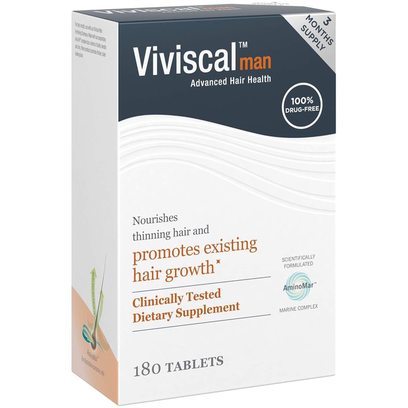 Viviscal Men's Hair Growth Supplements - Clinically Proven Collagen Complex | 180 Tablets for Thicker, Fuller Hair