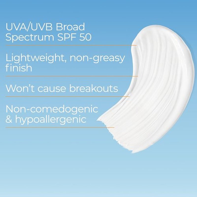 Eucerin Sunscreen Lotion SPF 50 - Lightweight Acne-Prone Skin Formula | Oil-Absorbing, Hypoallergenic, 2.5 Fl Oz