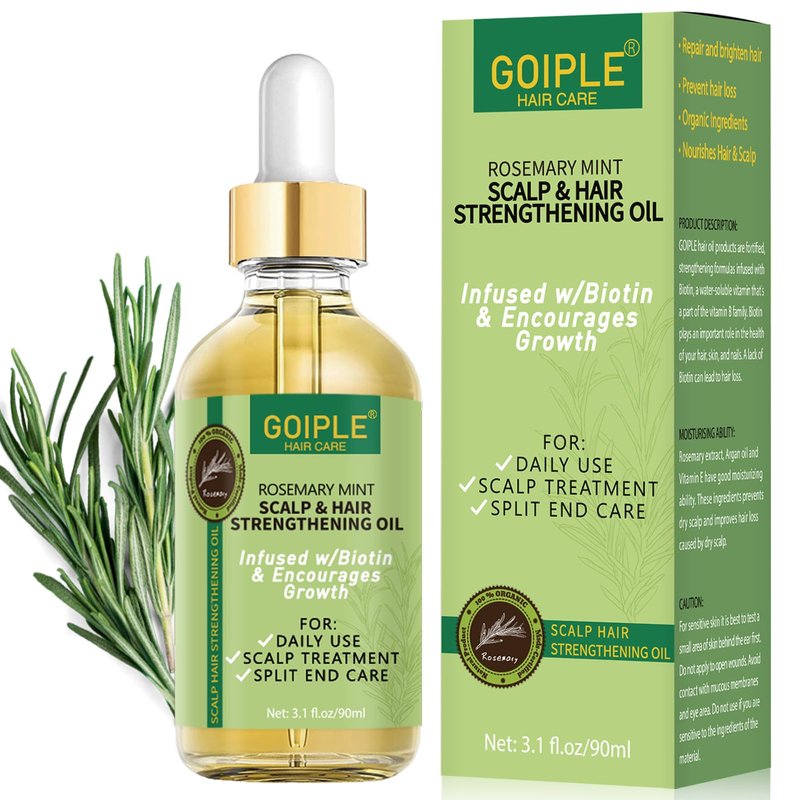 WOZUTUNT Rosemary Oil for Hair Growth, 3.1 FL OZ, Pure Natural Scalp Oil with Essential Oils, Nourishing Treatment for Split Ends, Dry Scalp