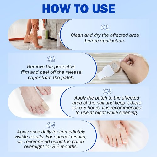 Fungal Nail Patches 42 PCS, Toenail Treatment Extra Strength 8-Hour Overnight Nail Fast Acting Repair Effortless Hydrogel Nail Care and Repair for Damaged Nails Overnight Renewal for Men and Women