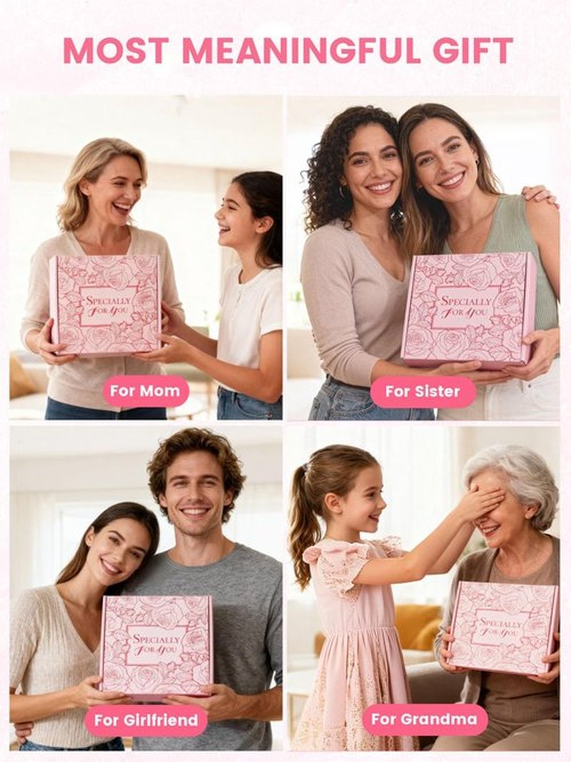 Mother's Day Gifts Set 16Pcs Rose Spa Bath & Body Care Set with Bath Bombs & Lotions, Relaxing Home Spa Gift Kit for Mom Wife Girlfriend, Ideal for Mother’s Day Birthday Women Gift Sets