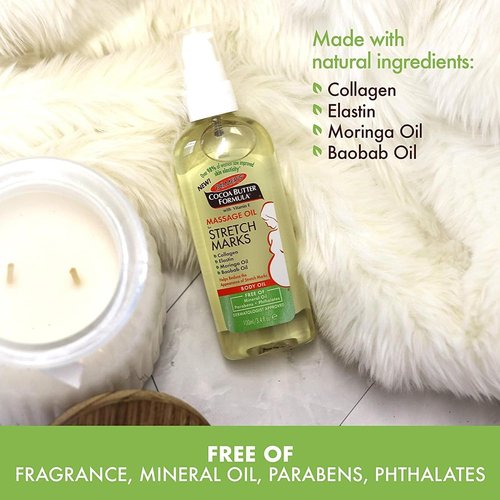 Palmer's Cocoa Butter Formula Massage Oil - Stretch Marks & Pregnancy Skincare | 3.4 Ounces