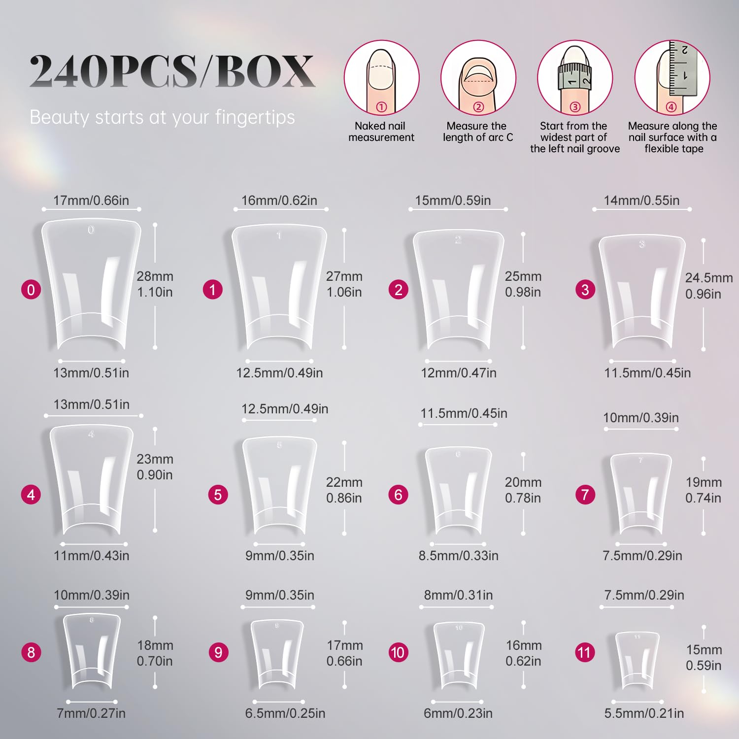 krofaue Duck Nail Tips - Clear Soft Gel Curved Nail Tips