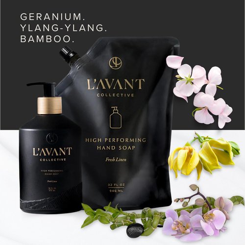 L'AVANT Collective High Performing Hand Soap Refill | Luxurious Ingredients for Soft & Smooth Hands | Fresh Linen Scent | 32 FL oz/946 mL