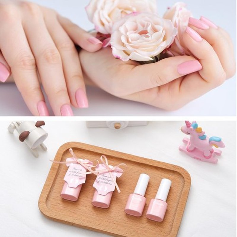 Dansib 12 Set Light Pink Baby Shower Mini Nail Polish Bulk Baby Shower Party Favors for Guests Gender Reveal Party Supply Souvenir Return Thank You Gifts with Card Organza Bags Ribbon Quick Dry