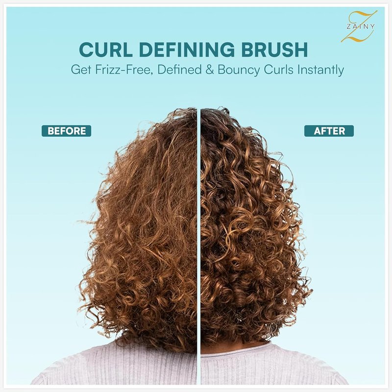 ZAINY Curl Defining Brush Set - 2PC Wide Tooth Comb & Detangler for Curly Hair | Ideal for All Ages