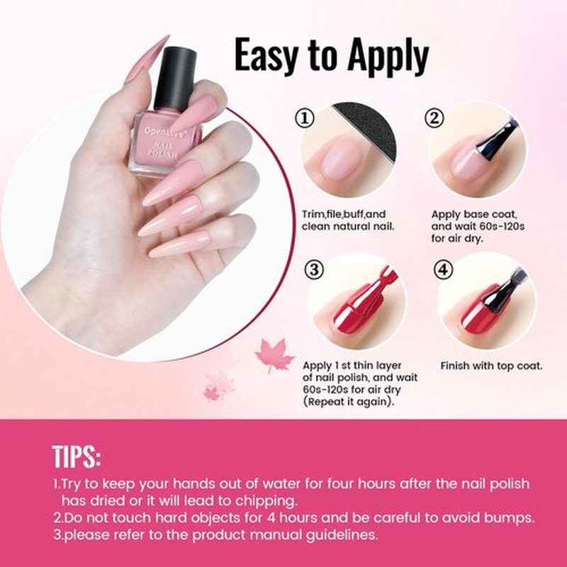 OpenLive 12 PCS Nail Polish Set With 10 Colour Combo, 2 PCS Base And Top Coat,Fast Drying Nail Polish For Home DIY And Beginners.
