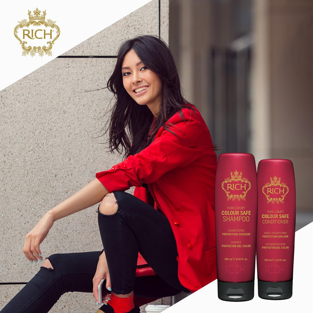 RICH Pure Luxury Conditioner for Color Treated Hair Protect - Color Safe, Paraben & Sulfate Free Conditioner in Argan Oil, Biotin, Hyluronic Acid - 6.75 Oz