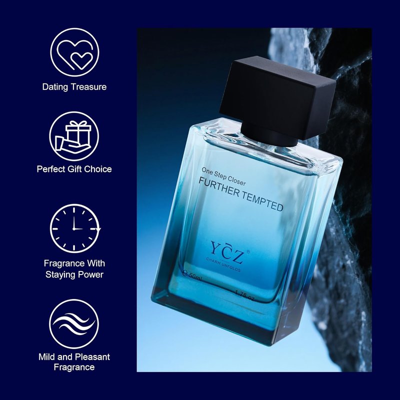 Ycz Men's Blue Wood Shadow Perfume - Long Lasting Eau De Parfum Cologne, 1.7 oz | Perfect Holiday Gift