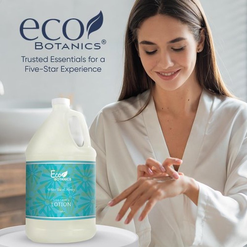 Terra Pure 1-Shoppe Eco Botanics Natural Lotion with Raw Honey & White Tea | Gallon Jug Bulk Toiletries for Airbnb, Vacation Rentals, and Home Bathroom | Refill For Soap Dispensers