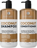 Skiennix Coconut Shampoo & Conditioner Set - Sulfate-Free, Deep Moisturizing Formula for All Hair Types | 16 Fl Oz (Set of 2)