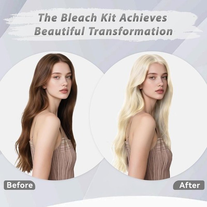 Skiennix Gentle Cream Hair Bleach Kit - Ammonia-Free, No-Drip Formula Lifts Up to 8 Levels