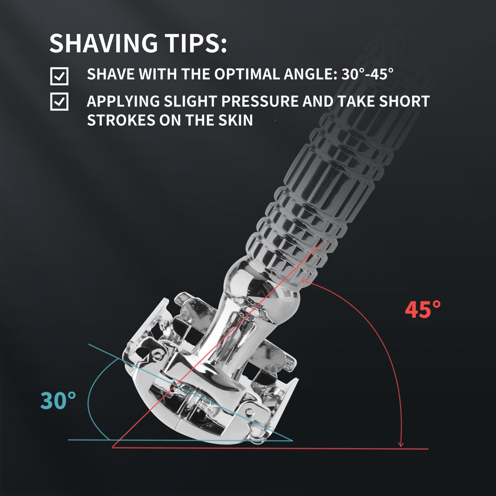 Gearhub Butterfly Double Edge Safety Razor Reusable Stainless Metal Wet Shaving Razor with 10 Swedish Platinum Blades for Men Women Barber Bikini Armpit Hair GR179