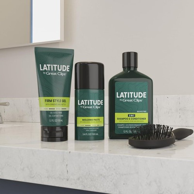 GREAT CLIPS LATITUDE Firm Style Gel | Hair Gel for Men | High Hold + High Shine | 5.1oz | Packaging May Vary