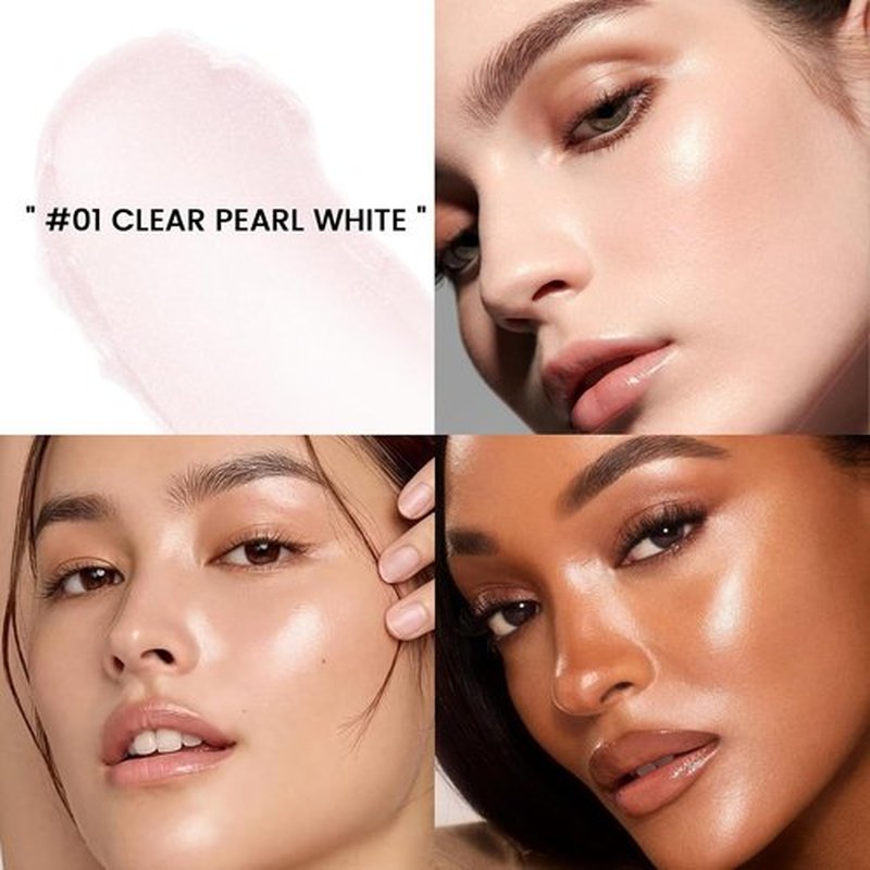 HOSAILY Pearl White Highlighter Stick - Dewy Finish Radiance Shimmer Balm for Natural Glow | Long-Lasting Waterproof Makeup