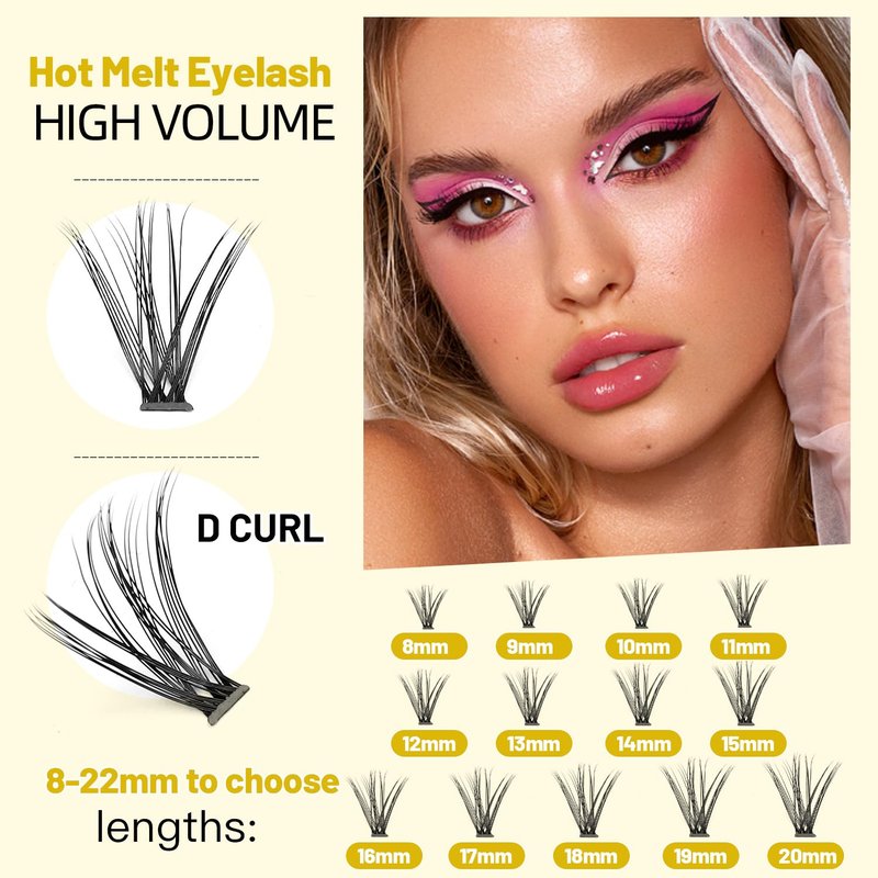 →VAYATOR Large Tray 220 Cluster/Box Eyelashes 0.07 Thickness Eyelashes Individual Eyelash False Eyelashes Extension Eyelash 10D/20D/40D/50D Eyelash (12mm）