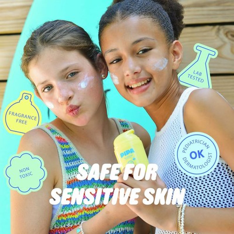Pipa Sun-Sational 100% Mineral Daily Sunscreen SPF 30, 50 ml | Liquid Everyday Face Lotion with Zinc Oxide | Unscented & Gentle for Sensitive Skin | Kids & Tweens Skin Care