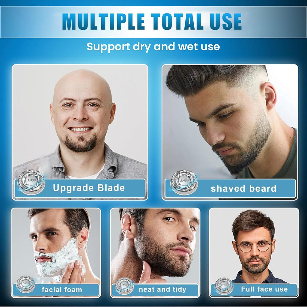 9 Pack SH50 Replacement Heads Double Blades Compatible with Philips Replacement Norelco 5000 Replacement Electric Shaving Head Razor Blades