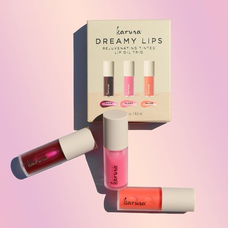 Karuna Dreamy Lips Trio - Rejuvenating Tinted Lip Oil, 3 Pack, 0.16 fl. Oz/4.8 ml