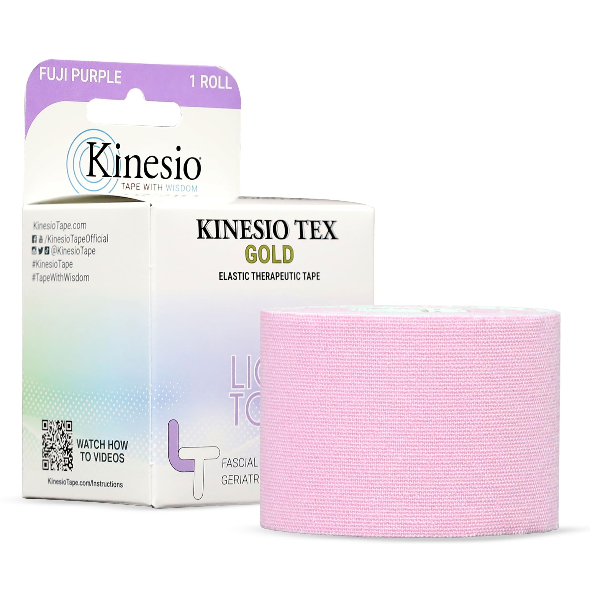 Kinesio Taping - Elastic Therapeutic Athletic Tape Tex Gold Light Touch - Fuji Purple – 2 in. x 16.4 ft