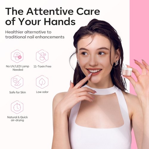 Modelones Acrylic Powder, 6 Colors Transparent Jelly Nude Nail Powder Milky White Pink Nude for Nail Art 3D Nail Carving French Nail Extension, Gifts for Women
