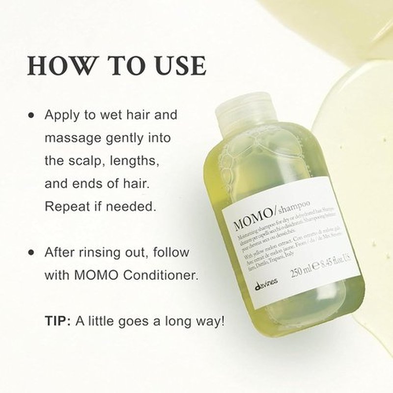 Davines MOMO Moisturizing Shampoo & Conditioner - Softens & Detangles Dry Hair | Hydrating Formula